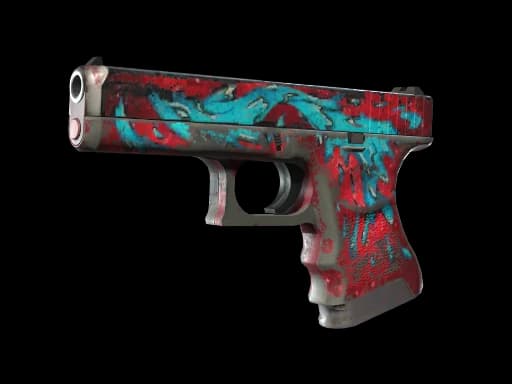 StatTrak™ Glock-18 | Water Elemental, Battle-Scarred
